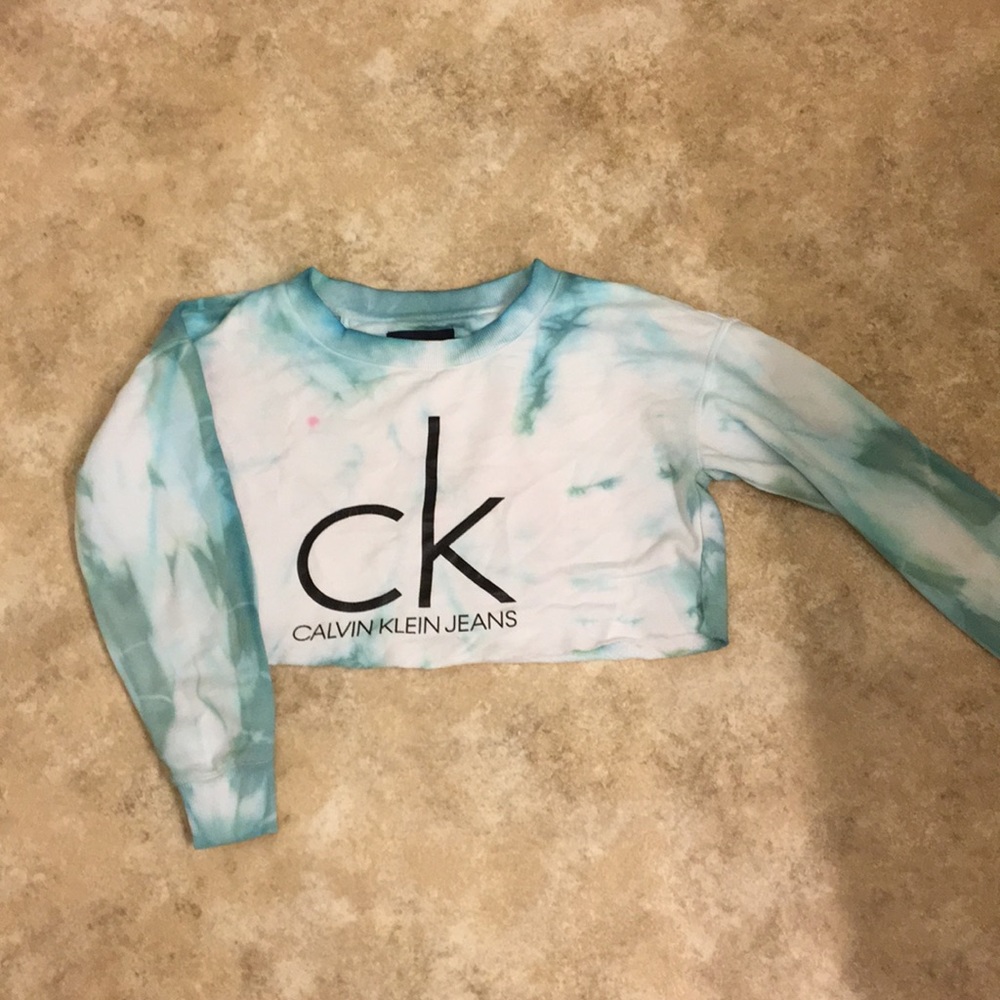 Tie dye Calvin Klein cropped sweatshirt